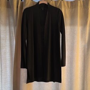 Eileen Fisher Charcoal Open Front Fine Merino Wool Cardigan Size PS/PP